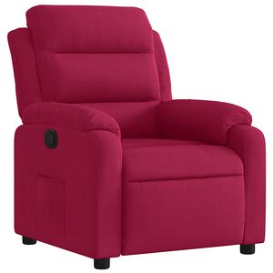 vidaXL Sill&oacute;n reclinable de terciopelo rojo tinto