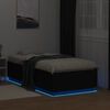 vidaXL Estructura cama con luces LED madera ingeniería negro 75x190 cm