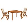 vidaXL Conjunto de comedor de jard&iacute;n de 3 piezas Natural