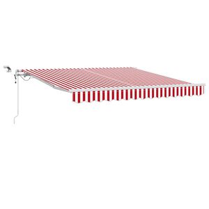 vidaXL Toldo retr&aacute;ctil Rojo y blanco 300 x 250 cm Poli&eacute;ster