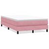 vidaXL Cama box spring sin colch&oacute;n terciopelo rosa 120x210 cm