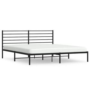 vidaXL Estructura cama sin colch&oacute;n con cabecero metal negro 183x213 cm