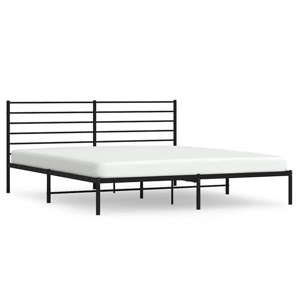 vidaXL Estructura cama sin colchón con cabecero metal negro 183x213 cm