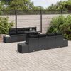 vidaXL Conjunto de sof&aacute; de jard&iacute;n 9 pcs Negro rat&aacute;n sint&eacute;tico