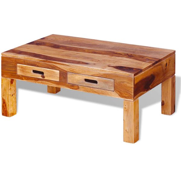 vidaXL Mesa de centro de madera maciza de acacia