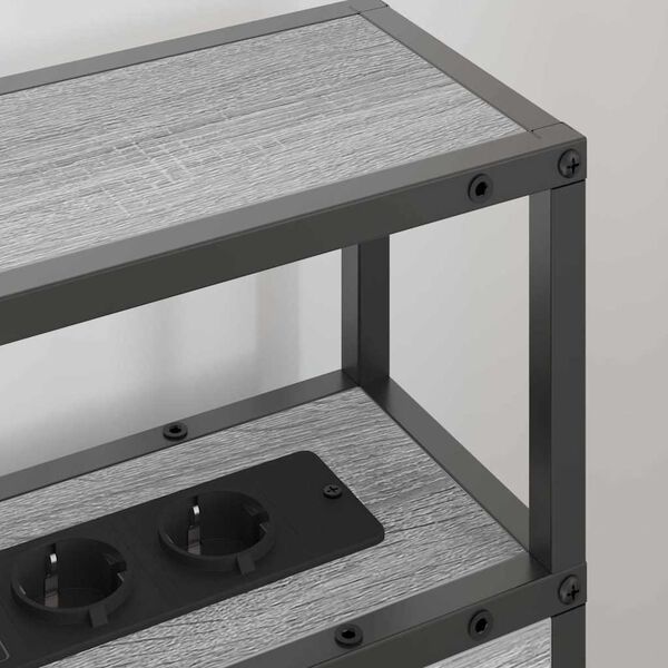 vidaXL Cabecera de almacenamiento con estante Gris sonoma 75 cm