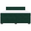 vidaXL Cama box spring con colch&oacute;n terciopelo verde oscuro 180x200 cm