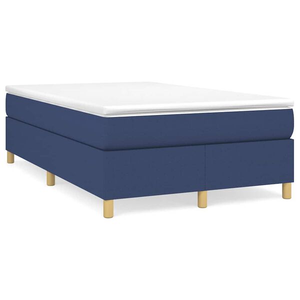 vidaXL Cama box spring con colch&oacute;n tela azul 120x190 cm