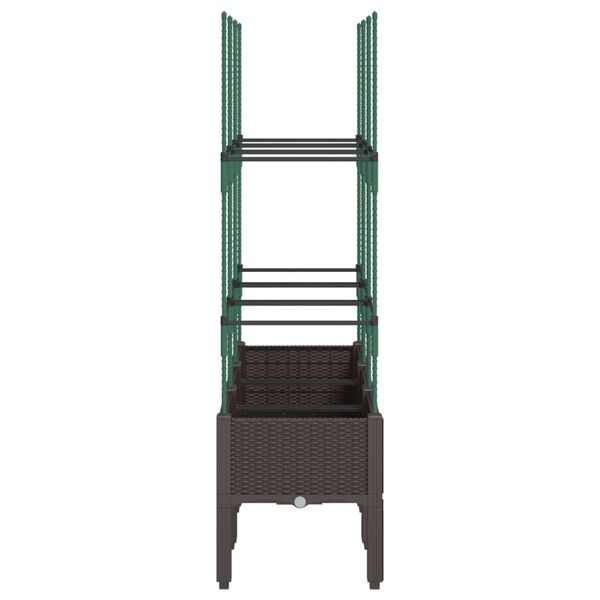 vidaXL Jardinera con enrejado PP marr&oacute;n 120x40x142,5 cm