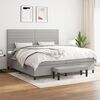 vidaXL Cama box spring con colch&oacute;n tela gris claro 200x200 cm