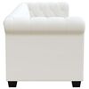 vidaXL Sofás Chesterfield de 2 y 3 plazas cuero sintético blanco