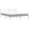 vidaXL Estructura cama sin colch&oacute;n con cabecero metal blanco 193x203cm