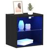 vidaXL Estante flotante con luz LED 2 pcs Negro 40 x 28,5 x 40 cm