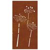 vidaXL Adorno de pared de jard&iacute;n acero corten dise&ntilde;o flores 105x55 cm