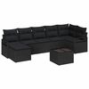 vidaXL Juego de Sof&aacute; 8 uds. Negro rat&aacute;n sint&eacute;tico