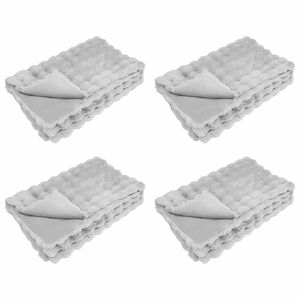 vidaXL Manta antideslizante de sint&eacute;tica de conejo Olite 4 uds. Gris