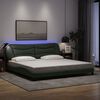 vidaXL Estructura de cama con LED sin colch&oacute;n Hvar gris oscuro 200x200 cm