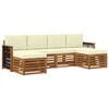 vidaXL Conjunto de sof&aacute;s de exterior 5 uds. 6 plaza Natural and Cream