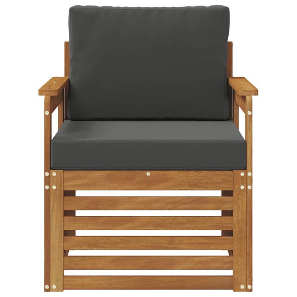 vidaXL Conjunto de sof&aacute;s de exterior con coj&iacute;n Natural 71 x 63 x 73 cm