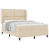 vidaXL Cama tipo Box Spring con colch&oacute;n Crema 160 x 200 cm tela