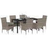 vidaXL Conjunto de Comedor de Jard&iacute;n 7 pcs Gris rat&aacute;n sint&eacute;tico