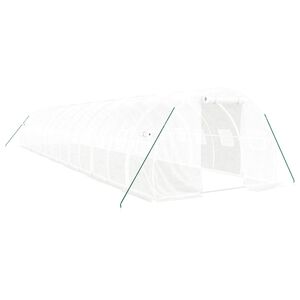 vidaXL Invernadero con estructura de acero blanco 42 m&sup2; 14x3x2 m