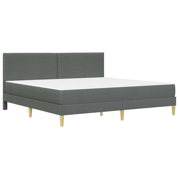 vidaXL Estructura de cama con colch&oacute;n Gris oscuro 180 x 200 cm tela