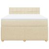vidaXL Cama box spring con colch&oacute;n tela color crema 160x200 cm