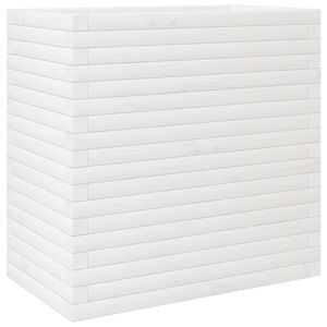vidaXL Jardinera madera maciza de pino blanco 70x40x68,5 cm