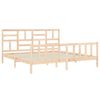 vidaXL Estructura de cama de matrimonio con cabecero madera maciza