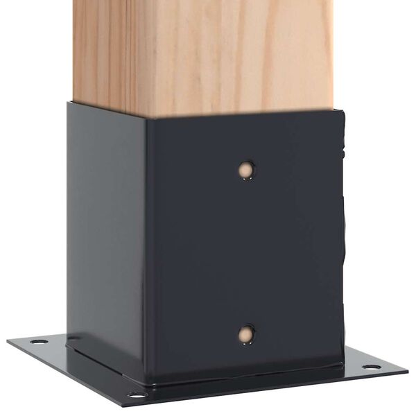 vidaXL Bases para postes cuadradas 4 uds. Antracita 121x121 mm