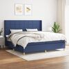vidaXL Cama box spring con colch&oacute;n tela azul 200x200 cm