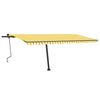 vidaXL Toldo de pie retráctil manual amarillo y blanco 500x350 cm