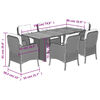 vidaXL Set comedor jard&iacute;n 7 pzas y cojines rat&aacute;n sint&eacute;tico gris