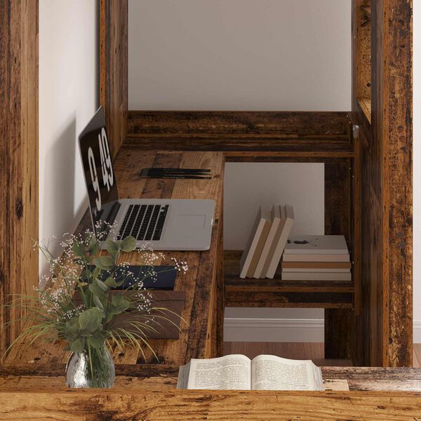 vidaXL Estructura de litera con escritorio Madera vieja 75 x 190 cm