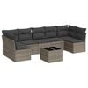 vidaXL Set de sof&aacute;s de jard&iacute;n 8 pzas y cojines rat&aacute;n sint&eacute;tico gris