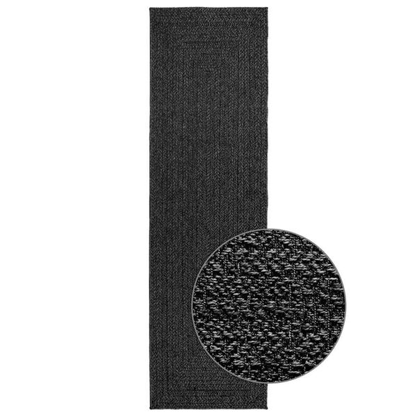 vidaXL Alfombra ZIZUR apariencia yute interior exterior antracita