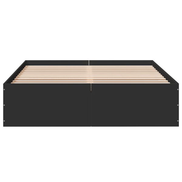 vidaXL Estructura de cama madera de ingeniería negra 140x190 cm