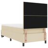 vidaXL Cama tipo Box Spring con cabecera Crema 100 x 200 cm tela