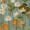 DUTCH WALLCOVERINGS Papel de pared peces/flores verde