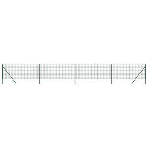 vidaXL Cerca de alambre de acero galvanizado verde 1x10 m