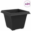 vidaXL Maceta cuadrada para flores 24 pcs Negro 38 x 38 x 30 cm