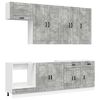 vidaXL Unidad de cocina PORTO 8 pcs Gris Hormig&oacute;n Madera de ingenier&iacute;a