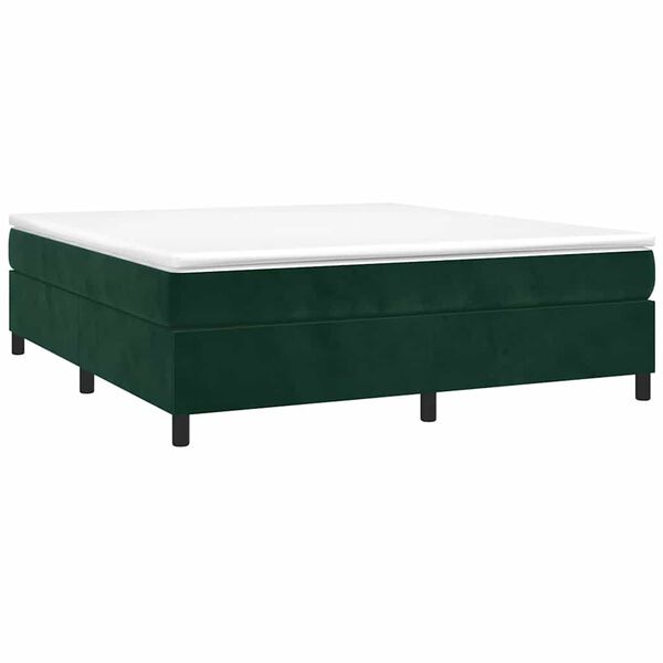 vidaXL Estructura Estructura de cama con somier terciopelo verde oscuro 200x200 cm
