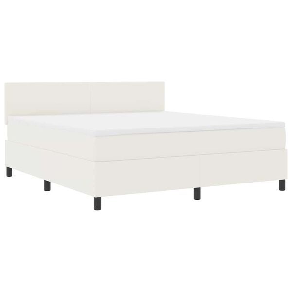vidaXL Cama tipo Box Spring Manual Crema y Blanco 203 x 180 x 88 cm