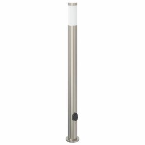 vidaXL Baliza de luz con toma de corriente, 110 cm, acero inoxidable, IP44