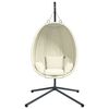 vidaXL Silla colgante huevo con soporte tela y acero beige