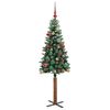 vidaXL &Aacute;rbol de Navidad Delgado con 150 LED con soporte Verde 150 cm
