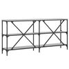 vidaXL Mesa consola hierro y madera ingeniería gris Sonoma 160x30x75cm