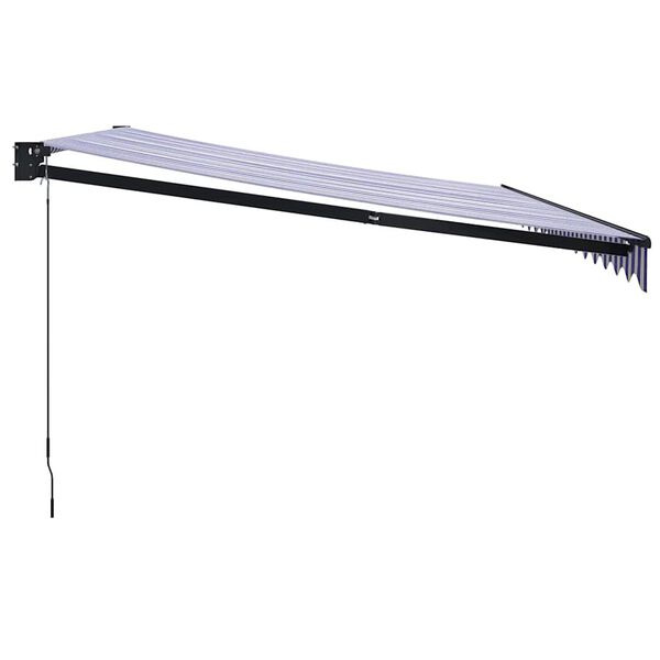 vidaXL Toldo retr&aacute;ctil aluminio y tela azul y blanco 4x3 m
